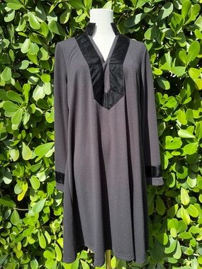 Sail to Sable Black A-Line Classic Tunic in Black with Black Trim